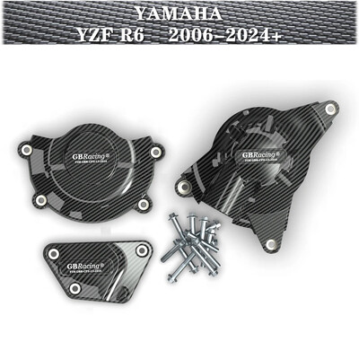 YAMAHA YZF R6 2006-2024+ Dzinēja aizsargvāciņš oglekļa šķiedras apdrukai ar oglekļa izskatu