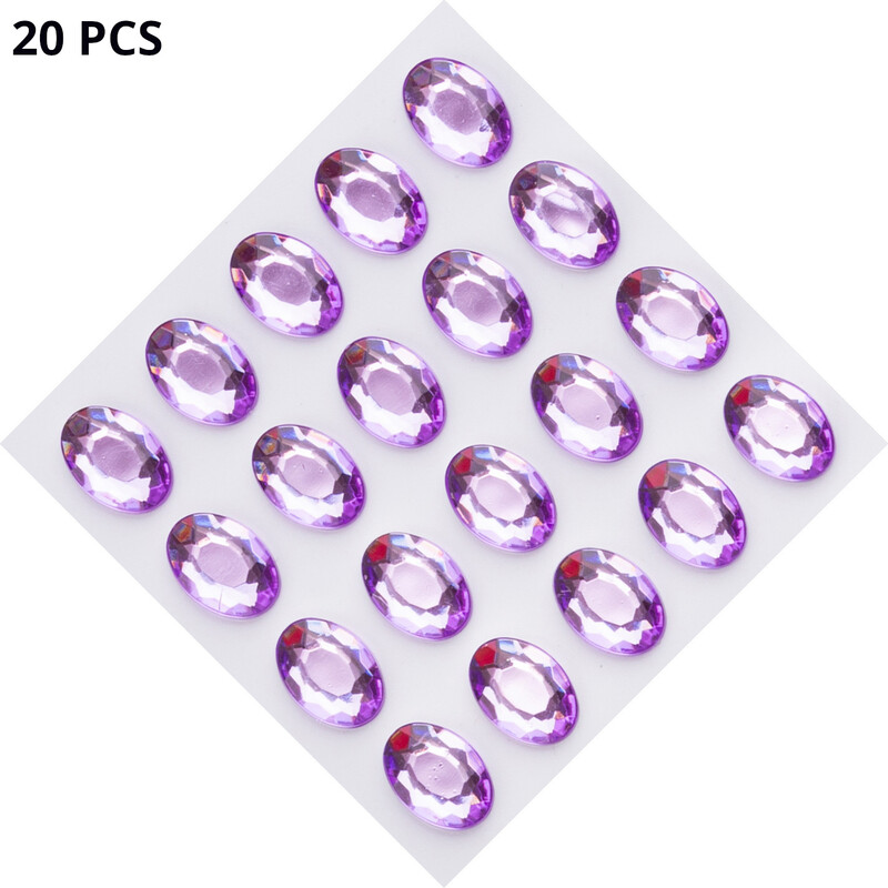„Amazon Cross Border“ 10 * 14 mm 20 spalvų ovalūs vienkartiniai lipnūs akriliniai rankų darbo deimantiniai lipdukai „pasidaryk pats“