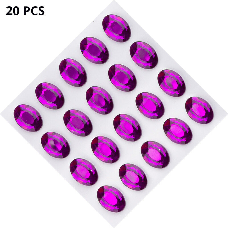 „Amazon Cross Border“ 10 * 14 mm 20 spalvų ovalūs vienkartiniai lipnūs akriliniai rankų darbo deimantiniai lipdukai „pasidaryk pats“