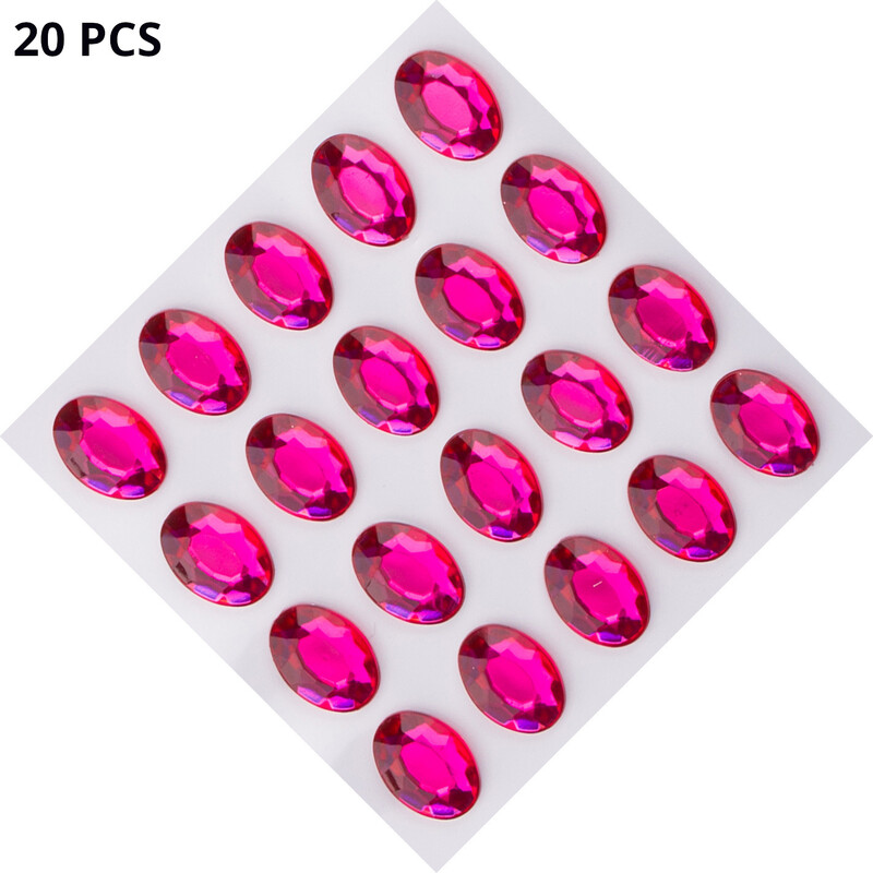 „Amazon Cross Border“ 10 * 14 mm 20 spalvų ovalūs vienkartiniai lipnūs akriliniai rankų darbo deimantiniai lipdukai „pasidaryk pats“