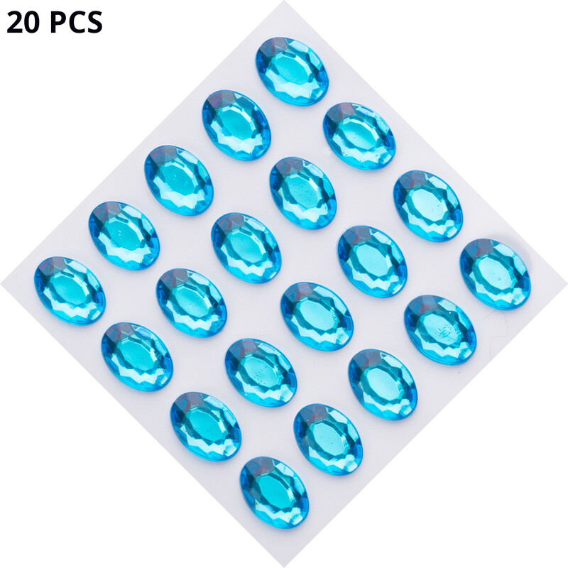 „Amazon Cross Border“ 10 * 14 mm 20 spalvų ovalūs vienkartiniai lipnūs akriliniai rankų darbo deimantiniai lipdukai „pasidaryk pats“