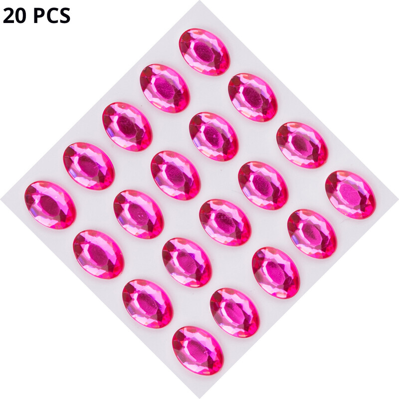 „Amazon Cross Border“ 10 * 14 mm 20 spalvų ovalūs vienkartiniai lipnūs akriliniai rankų darbo deimantiniai lipdukai „pasidaryk pats“