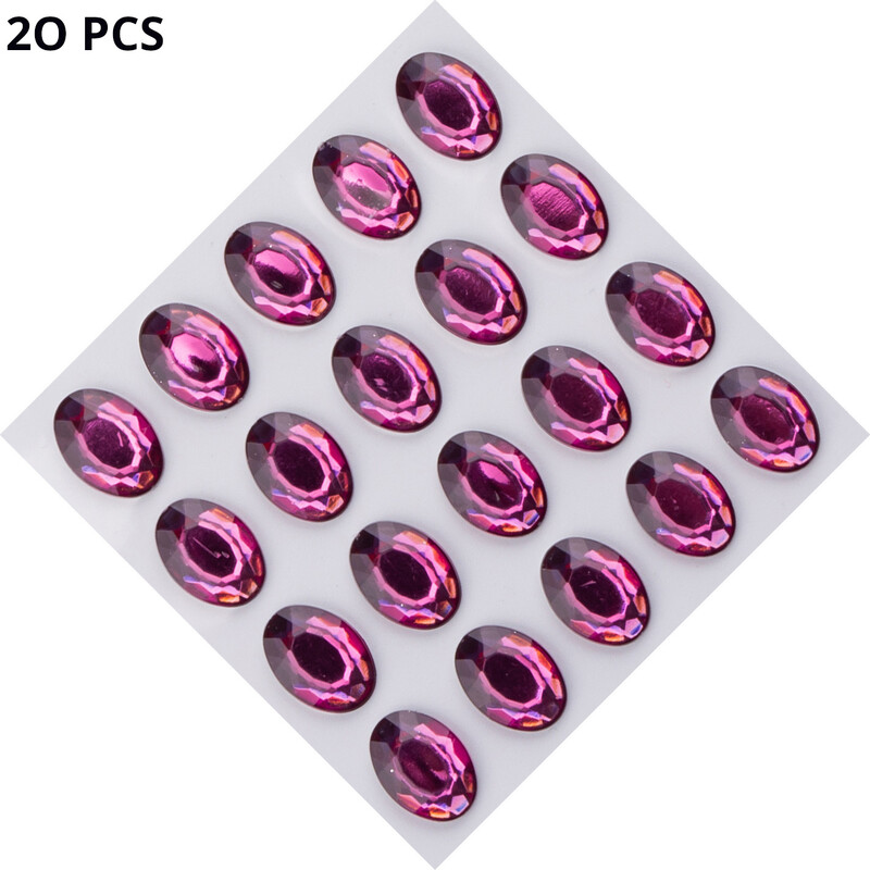 „Amazon Cross Border“ 10 * 14 mm 20 spalvų ovalūs vienkartiniai lipnūs akriliniai rankų darbo deimantiniai lipdukai „pasidaryk pats“