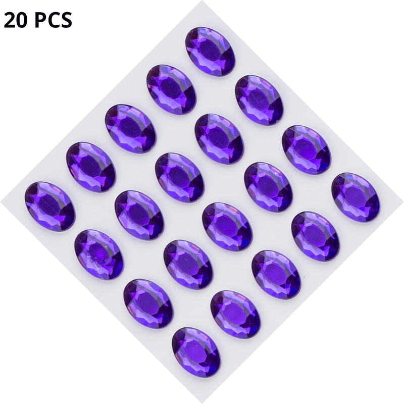 „Amazon Cross Border“ 10 * 14 mm 20 spalvų ovalūs vienkartiniai lipnūs akriliniai rankų darbo deimantiniai lipdukai „pasidaryk pats“