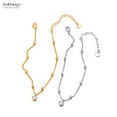 JeeMango nerūdijančio plieno paauksuotas stilingas kulkšnis moterims išskirtinis kubinio cirkonio grandinės vandeniui atsparus vasaros papuošalas JA24013