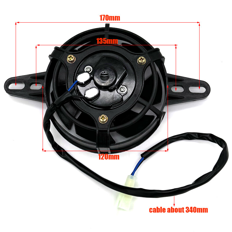 12 V motociklo aušinimo ventiliatorius, alyvos aušintuvas, variklio elektrinis radiatorius, skirtas 50–250 cc ATV Quad Go Kart Buggy Motocross „pasidaryk pats“ priedams