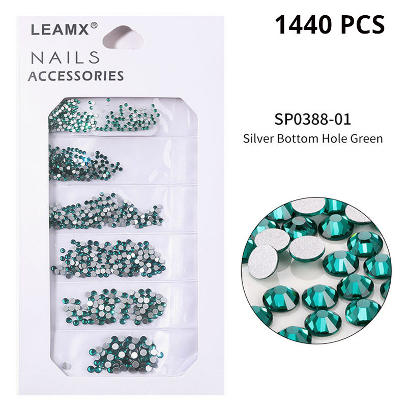 6 iepakojumi manikīra maisiņā jauktas dimanta rotaslietas ar plakanu apakšu, mazas, apaļas krāsainas minerālzelts sudraba baltas AB apaļas dimanta nagu uzlīmes