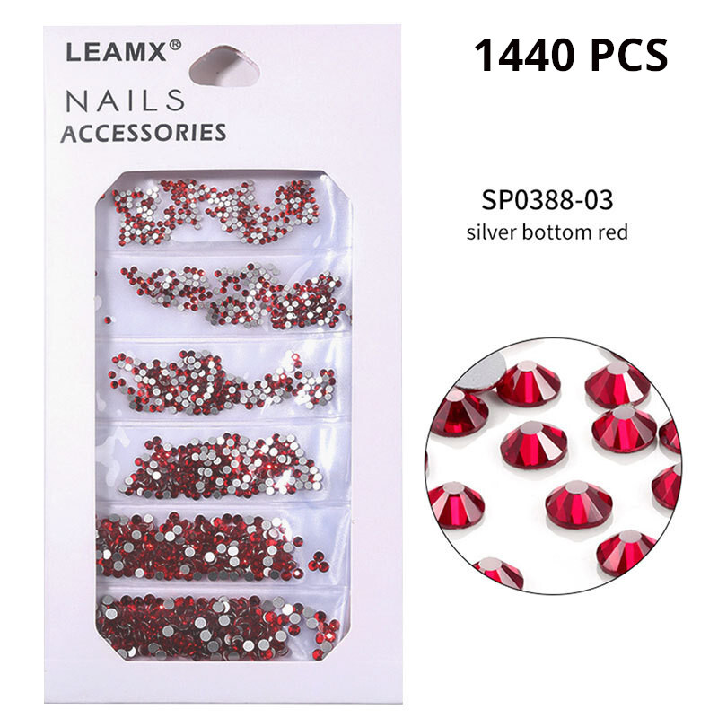 6 iepakojumi manikīra maisiņā jauktas dimanta rotaslietas ar plakanu apakšu, mazas, apaļas krāsainas minerālzelts sudraba baltas AB apaļas dimanta nagu uzlīmes