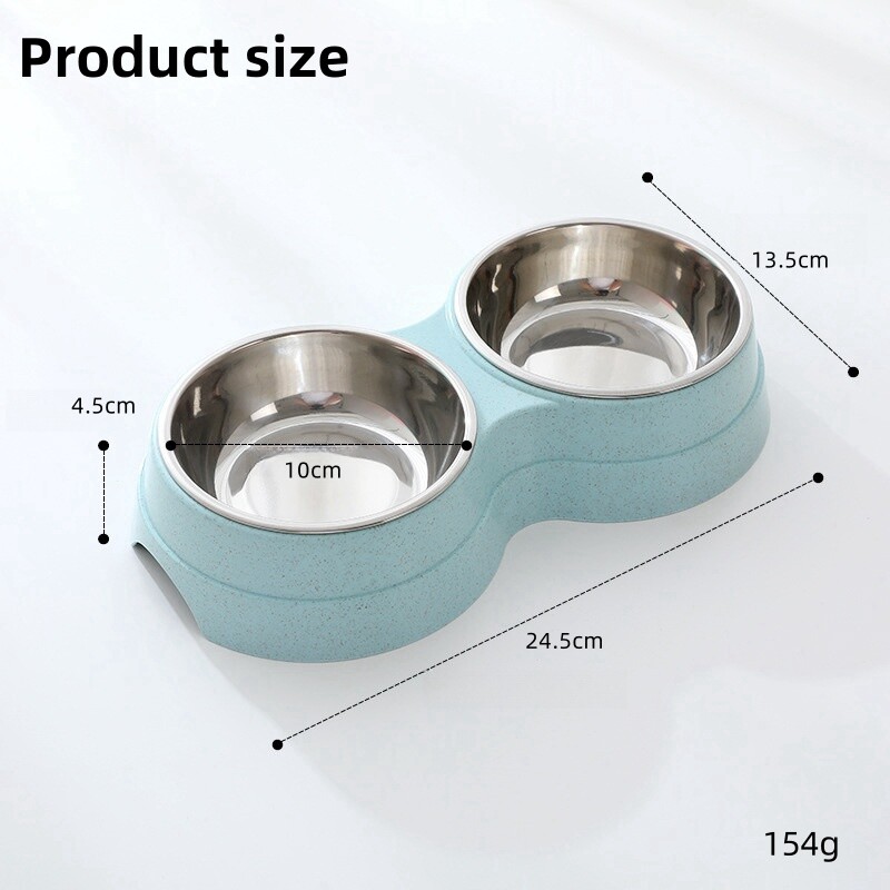 Lolojumdzīvnieku dubultbļodas Suņu barība Ūdens padevējs nerūsējošā tērauda mājdzīvnieku dzeramo trauku padevējs Kaķu kucēnu barošanas piederumi Mazo suņu piederumi