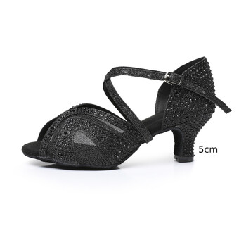 New Fashion High-end Diamond Encrusted Mid Heels Μαλακή σόλα Latin Dance Παπούτσια για Γυναικεία Επαγγελματικά παπούτσια για ενήλικες όλες τις εποχές