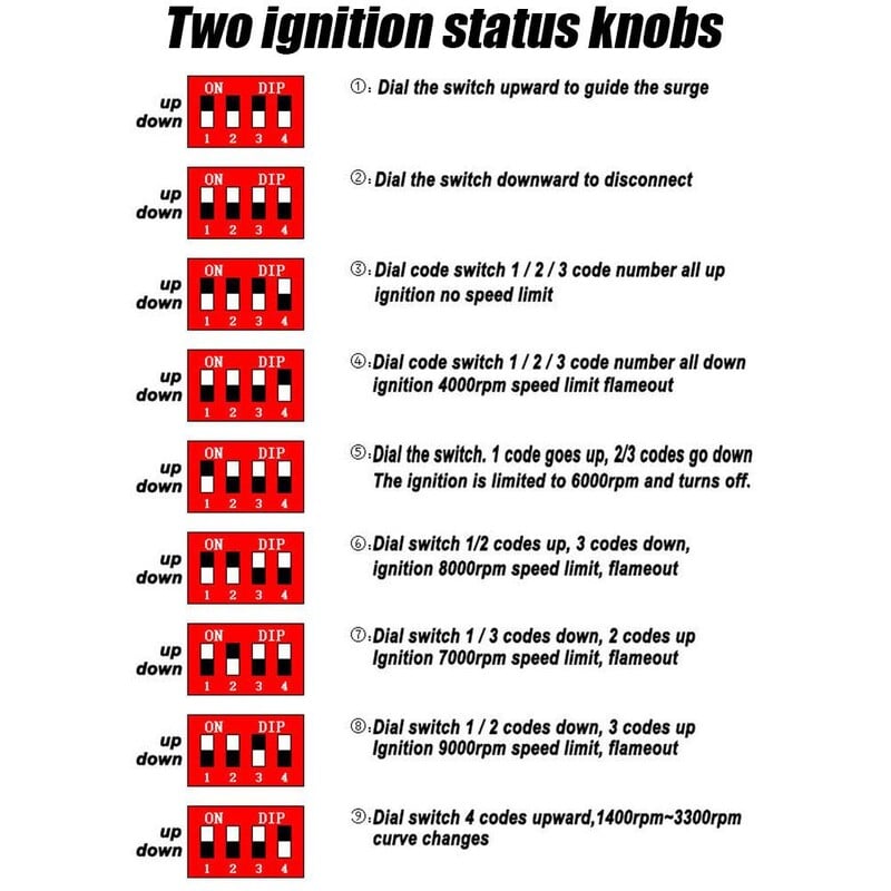 5 kontaktų kintamosios srovės CDI dėžutė su DIP jungikliu, motociklo uždegimo greičio riba 4000–12000, skirta WAVE 100 Racing YX140 Competitive Racing YX160