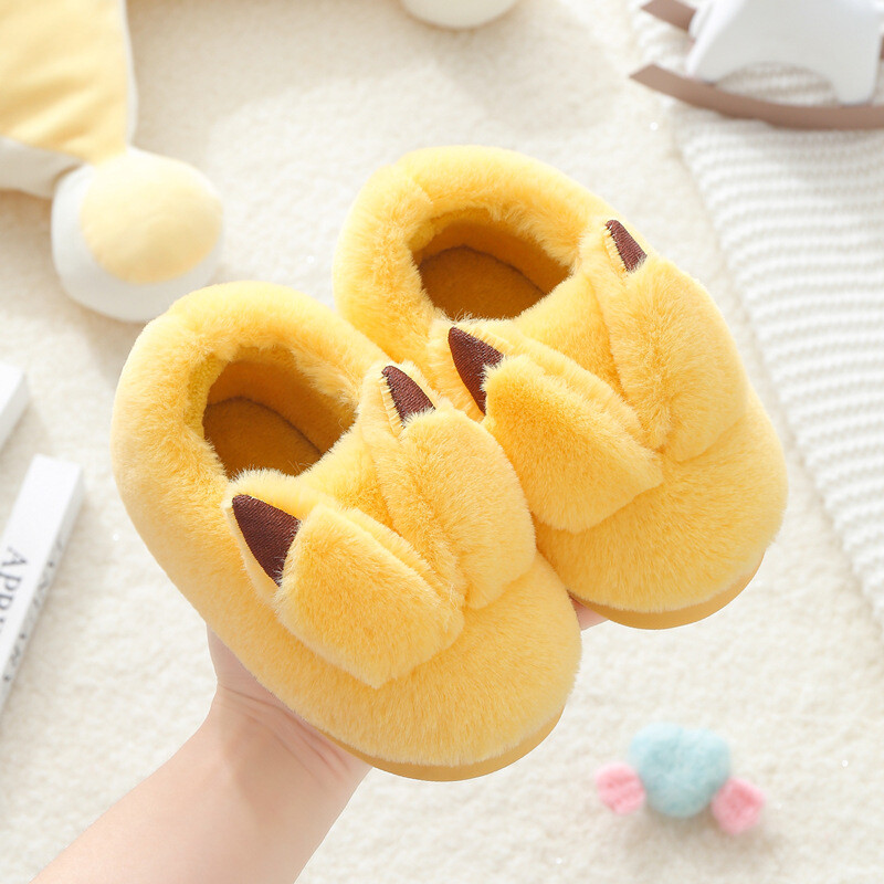 Bērnu kokvilnas apavi vecāku-bērnu zēniem un meitenēm iekštelpu kokvilnas apavi multene rudens un ziema plīša siltas pretslīdes grīdas mops