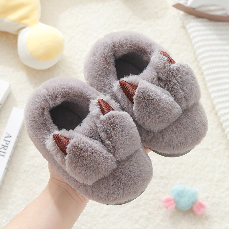Bērnu kokvilnas apavi vecāku-bērnu zēniem un meitenēm iekštelpu kokvilnas apavi multene rudens un ziema plīša siltas pretslīdes grīdas mops