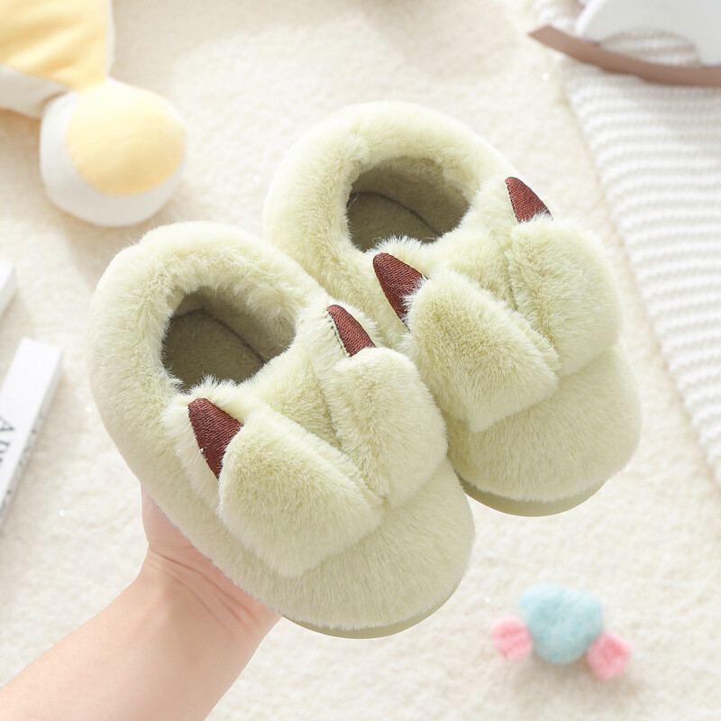 Bērnu kokvilnas apavi vecāku-bērnu zēniem un meitenēm iekštelpu kokvilnas apavi multene rudens un ziema plīša siltas pretslīdes grīdas mops