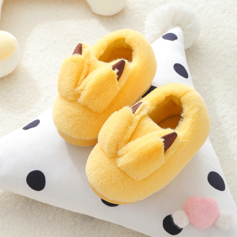 Bērnu kokvilnas apavi vecāku-bērnu zēniem un meitenēm iekštelpu kokvilnas apavi multene rudens un ziema plīša siltas pretslīdes grīdas mops