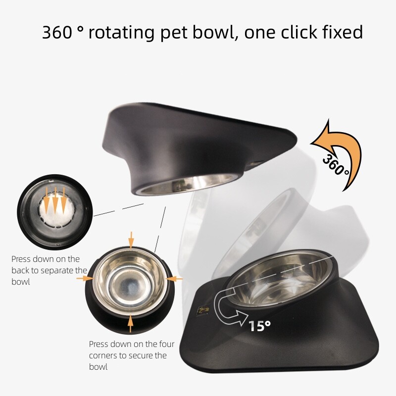 Protuklizna jednostruka dvostruka zdjelica za pse s ABS podlogom Izdržljiva hranilica za vodu od nehrđajućeg čelika Hranilica za hranu za kućne ljubimce Zdjelice za piće za pse Mačke