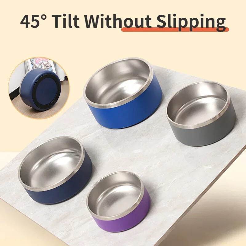 64 uncijų nerūdijančio plieno apvalus dubuo šuniui, dvigubas vakuuminis šėrimas didelės talpos šunų maisto dubuo vandens butelis šunų reikmenys naminiams gyvūnėliams