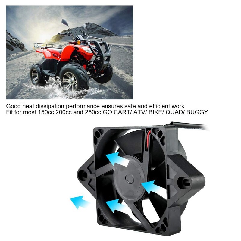 Motociklo aušinimo ventiliatorius, elektrinio variklio aušinimo ventiliatoriaus radiatorius motociklo ATV Go Kart Quad 150-250Cc