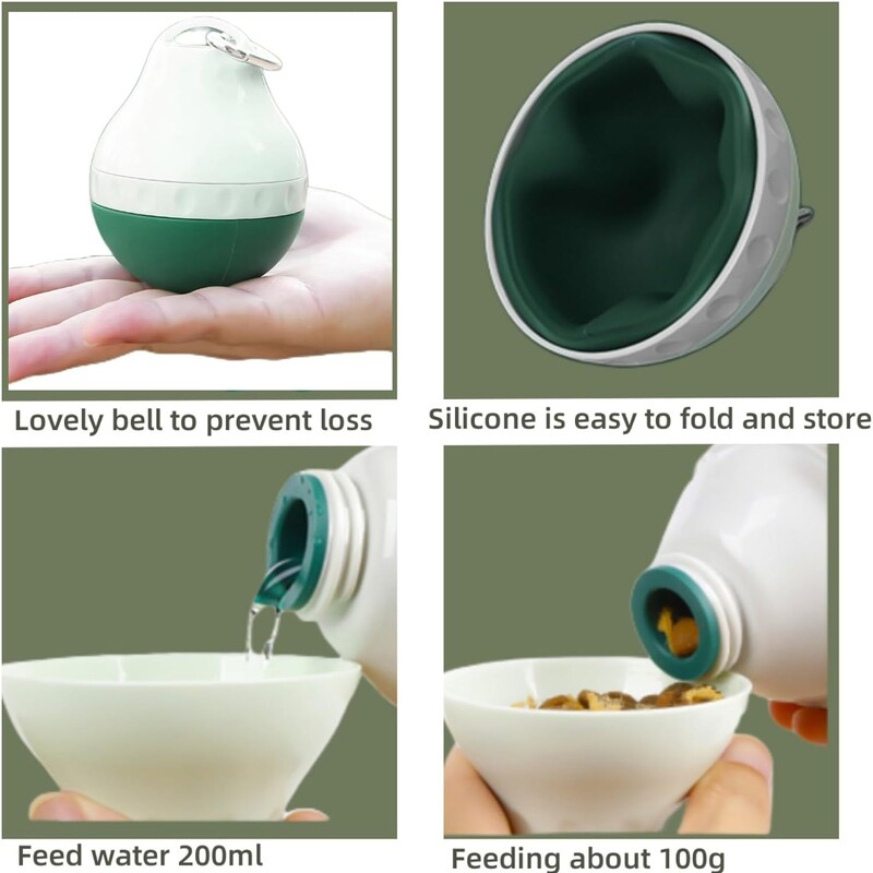 200 ml suņu ceļojumu ūdens pudele noņemama bļoda, necaurlaidīga pārnēsājama barības padevēja maza suņa kaķa piederumi pastaigu pārgājieniem