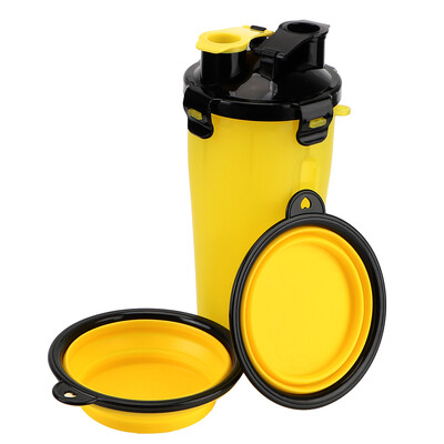 Šunų kačių vandens butelis Nešiojami sulankstomi geriamieji dubenys naminių gyvūnėlių vandens dozatorius lauke 2 viename sulankstomas butelis naminių gyvūnėlių tiektuvas