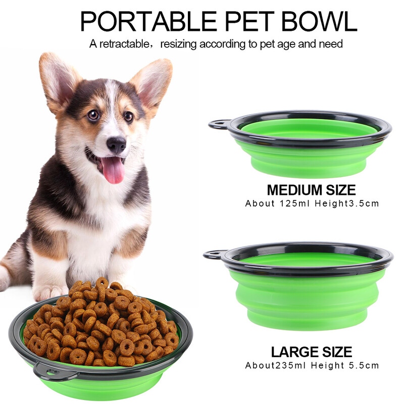 Šunų kačių vandens butelis Nešiojami sulankstomi geriamieji dubenys naminių gyvūnėlių vandens dozatorius lauke 2 viename sulankstomas butelis naminių gyvūnėlių tiektuvas