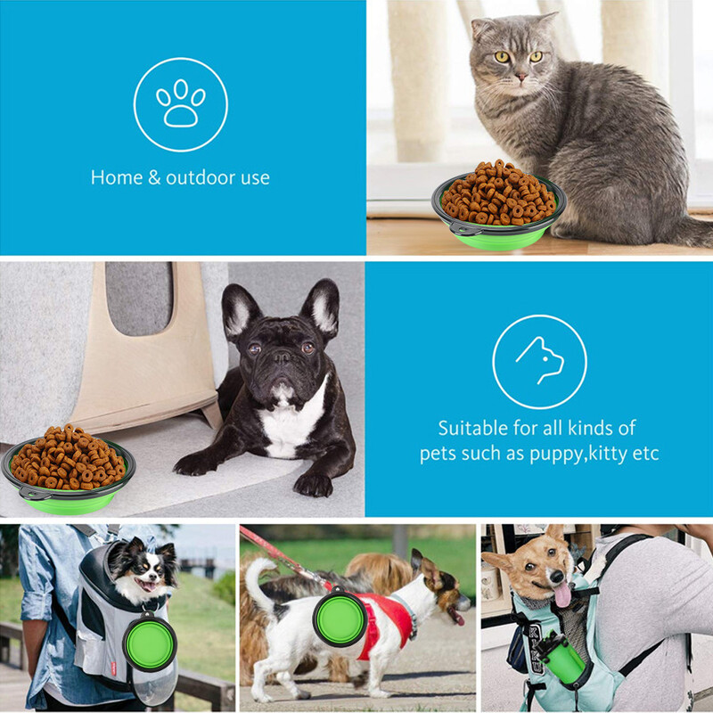 Šunų kačių vandens butelis Nešiojami sulankstomi geriamieji dubenys naminių gyvūnėlių vandens dozatorius lauke 2 viename sulankstomas butelis naminių gyvūnėlių tiektuvas