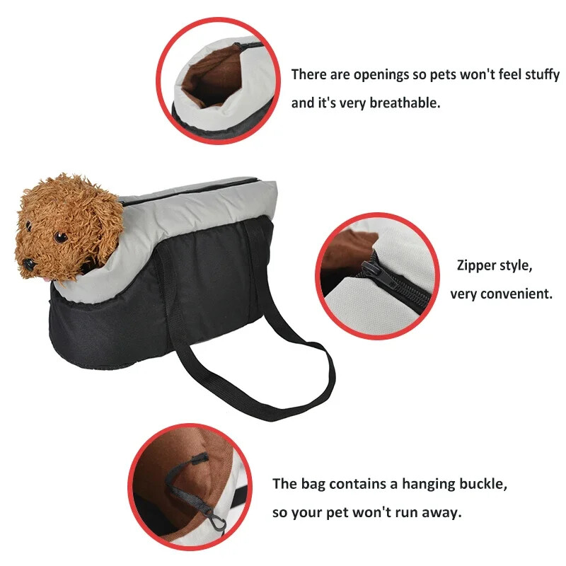 Mājdzīvnieku suņu somas āra ceļojumiem, pārnēsājams elpojošs šķērsstils ar bloķējošu rāvējslēdzēju mājdzīvnieku rokassomu, kas piemērota maziem suņiem, kaķiem