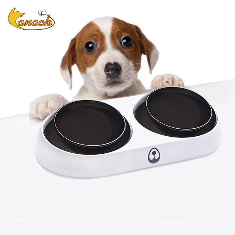 Augstas kvalitātes drošības suņu dubultbļoda kucēnu barība ūdens padevējs Mājdzīvnieki Dzeramais trauks Padevējs Mājdzīvniekiem Izejmateriāli Barošanas trauki Suņiem Bļoda