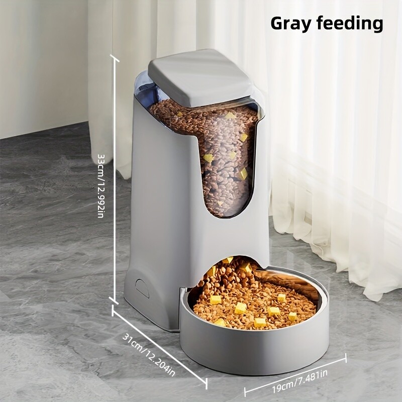 LMZOE mājdzīvnieku lielas ietilpības automātiskais nerūsējošā tērauda padevējs, suņu ūdens dozators, kaķu zelta kažokādas barošanas bļoda, suņu piederumi