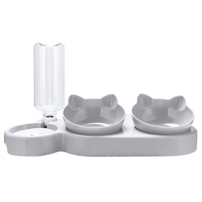 3 viename kačių tiektuvas Automatinis vandens dozatorius su dvigubu dubeniu naminių gyvūnėlių dubuo mažiems šunims katėms naminių gyvūnėlių ėdalo konteineris kačių priedai