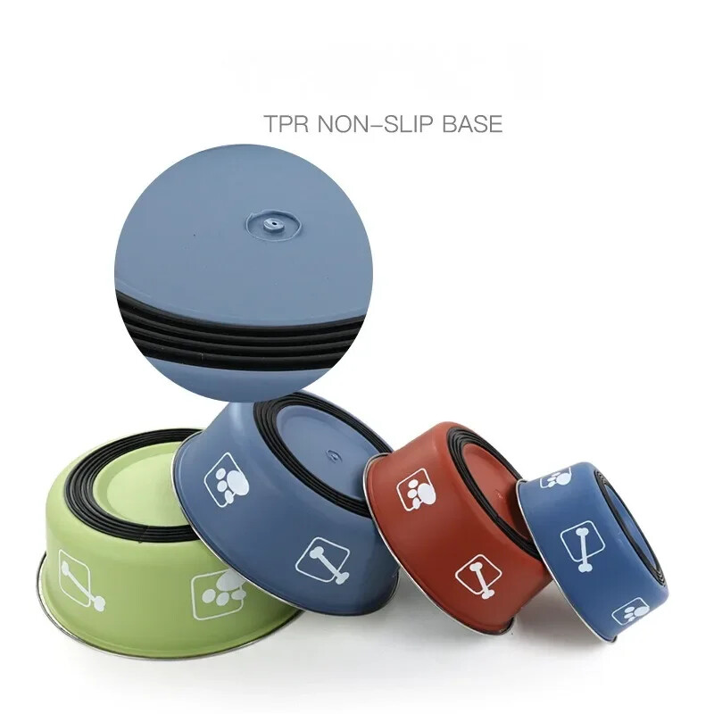 Patvarus naminių gyvūnėlių ėdalo dubuo iš nerūdijančio plieno Dviejų sluoksnių sutirštintas neslystantis vandens naminių gyvūnėlių tiektuvas Universalus katėms ir šunims