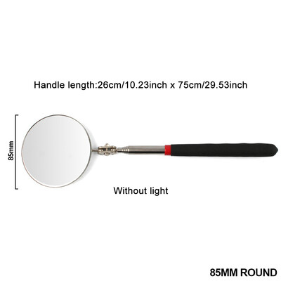 360° apžiūros veidrodžio LED šviesos teleskopiniai veidrodžiai, išplečiami mechaniniai įrankiai, tikrinimo veidrodžio teleskopinės rankenos taisymo įrankiai