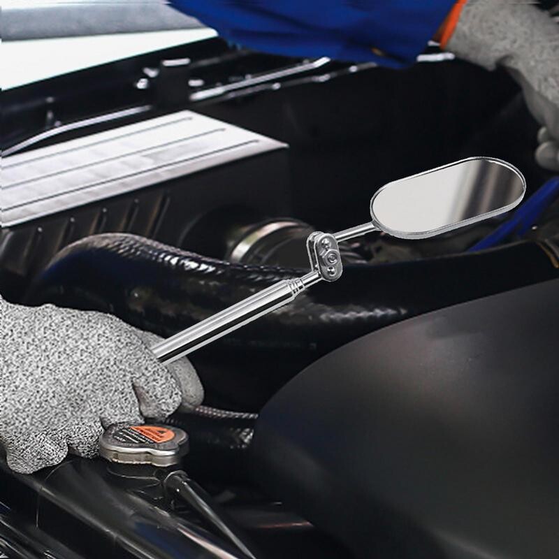 Mašinos apžiūros veidrodis 360 laipsnių sukimosi mechanika veidrodinis teleskopinis veidrodis ištraukiamas tikrinimas nerūdijančio plieno aptikimas