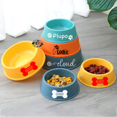 Individualūs plastikiniai šunų dubenys su augintinio vardu, neslystantys, Kalėdos, gimtadienio dovanos augintiniui, individualizuotas dubuo gyvūnams, lesyklėlė šuniui ar katei