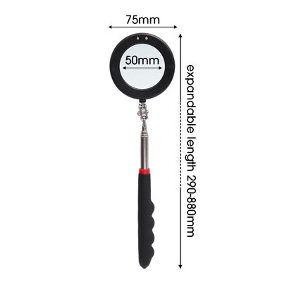 Automašīnas šasijas endoskops 360° teleskopiskais spoguļi leņķis LED gaismas palielinājums pārbaude spogulis automašīnu remonts noteikšanas rīki