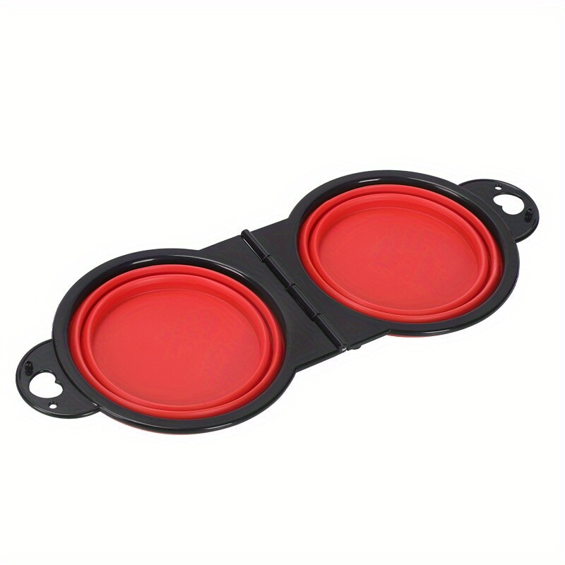 1 vnt. Sulankstomas naminių gyvūnėlių dvigubas dubuo Nešiojamasis šunų kelioninis dubuo Sulankstomas šunų maisto dubuo vandens dubuo, skirtas kelionėms lauke