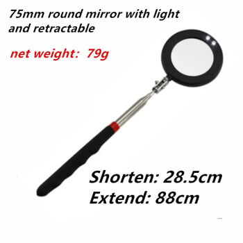 Επιθεώρηση πλαισίου κινητήρα Auto Repair Detector Mirror Πτυσσόμενο τηλεσκοπικό LED Light Reflector Εργαλείο γενικής χρήσης