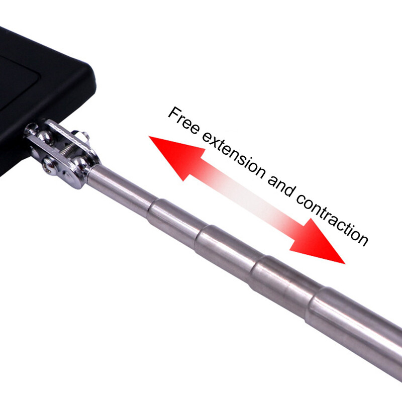 1 gab. Teleskopisks noteikšanas spogulis, kas uzstādīts automašīnā, universāls salokāms kvadrātveida spogulis ar apgaismojumu automašīnas apakšējā endoskopa pārbaudes spogulis