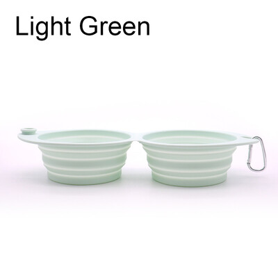 Skladacia miska pre psov, silikónová dvojitá miska, skladacia miska na krmivo pre psov, voda, vonkajšia cestovná miska na pitie pre psov