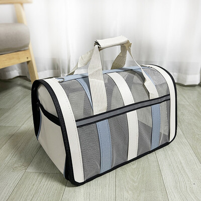 Naminių gyvūnėlių nešiojimo krepšys Išvykimo nešiojamas kačių šunų rankinė sulankstoma mažo ir vidutinio dydžio šunų narvelio tinklinė rankinė