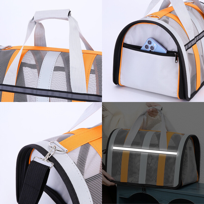 Naminių gyvūnėlių nešiojimo krepšys Išvykimo nešiojamas kačių šunų rankinė sulankstoma mažo ir vidutinio dydžio šunų narvelio tinklinė rankinė