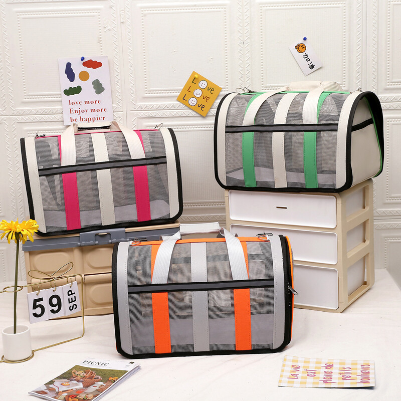 Naminių gyvūnėlių nešiojimo krepšys Išvykimo nešiojamas kačių šunų rankinė sulankstoma mažo ir vidutinio dydžio šunų narvelio tinklinė rankinė