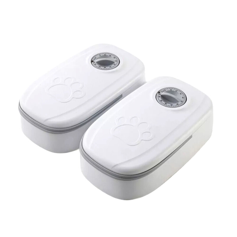 Automatinis šėrytuvas katėms ir mažiems šunims sauso arba pusiau drėgno ėdalo dozatorius su 48 valandų laikmačiu, skirtas šuniuko kačiuko naudojimui namuose