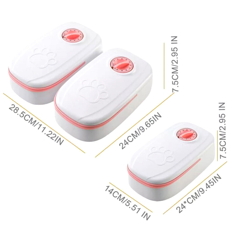 Automatinis šėrytuvas katėms ir mažiems šunims sauso arba pusiau drėgno ėdalo dozatorius su 48 valandų laikmačiu, skirtas šuniuko kačiuko naudojimui namuose