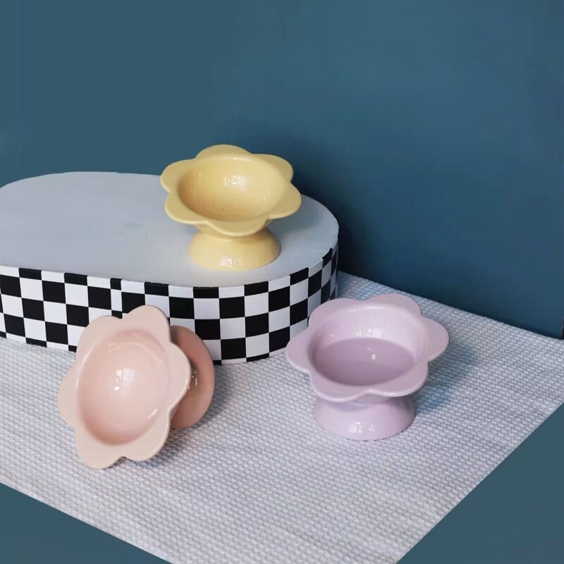 Anti-knock keraminis kačių dubuo mielas pasvirusi burna šunų ėdalo šėrimo baseinas didelės talpos neslystantis naminių gyvūnėlių tiektuvas kačiuko šuniukas