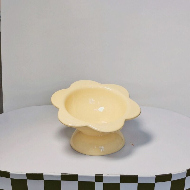 Anti-knock keraminis kačių dubuo mielas pasvirusi burna šunų ėdalo šėrimo baseinas didelės talpos neslystantis naminių gyvūnėlių tiektuvas kačiuko šuniukas