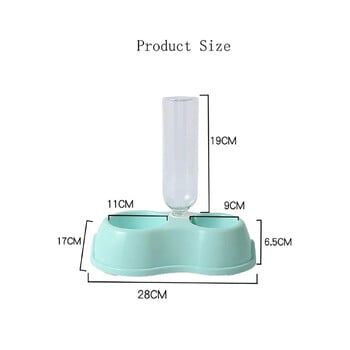 Купа за котки за домашни любимци Автоматична хранилка за вода Диспенсер за кучета Купа за котешка храна с пиене Повдигната стойка Двойни купи за съдове за котки Кучета Домашни любимци