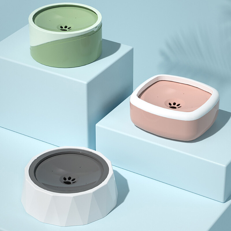 Dzeramā ūdens bļoda suņiem 1L/1,5L Peldoša, nesamitrinoša mute kaķu bļoda bez izšļakstīšanās dzeramā ūdens dozators, pretpārsēšanās suņu bļoda