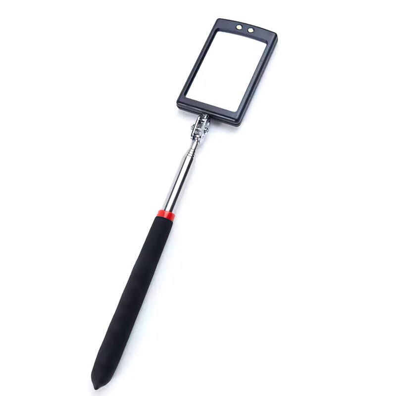 Patikrinimo veidrodžio LED lemputė, teleskopinė 360, besisukanti veidrodžiai, mechaniniai įrankiai, tikrinimo veidrodžio teleskopinės rankenos taisymo įrankiai