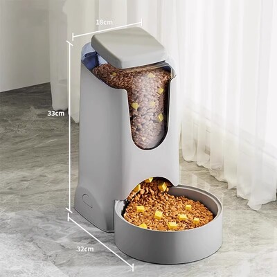 Šunų kačių tiektuvas Automatinis kačių šėrytuvas ir vandens dozatorius su nerūdijančio plieno šunų dubenėliu, savaiminiu šėrimu mažiems ir vidutiniams naminiams gyvūnėliams